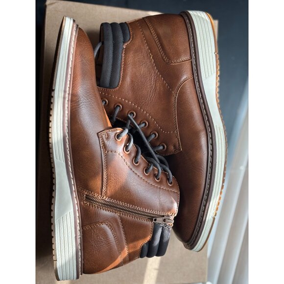 Steve Madden Men's Cognac Leather Boots Durable & Stylish - Picture 7 of 8